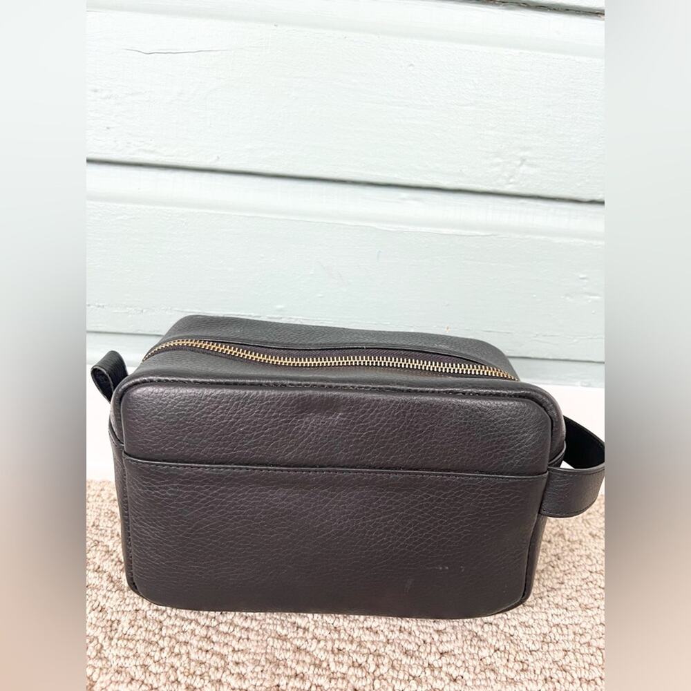 Cloth and paper black leather Dopp kit toiletry kit travel bag makeup skincare